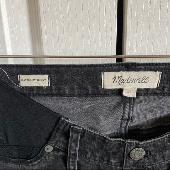 Madewell Maternity Skinny Jeans Women’s 29 Black Stonewashed Raw Hem Stretch EUC - Picture 6 of 16